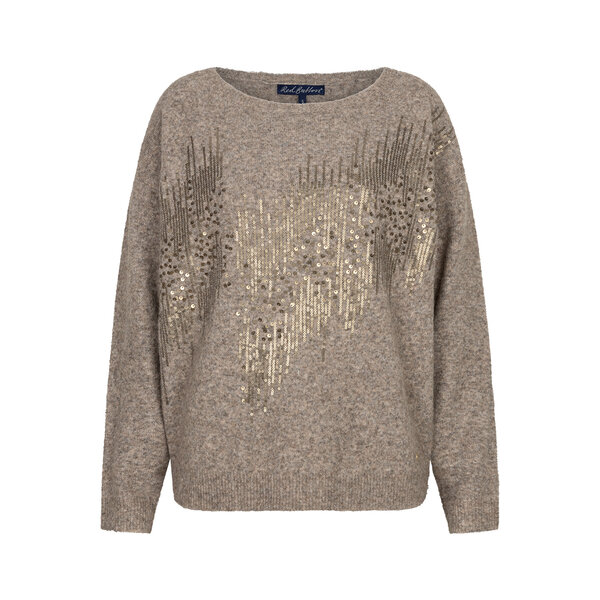 Red Button Sequin Sweater 