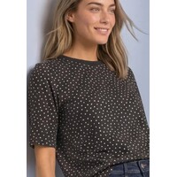 Street One Printed Shirt with Rib Collar Black Coffee