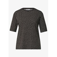 Street One Printed Shirt with Rib Collar Black Coffee