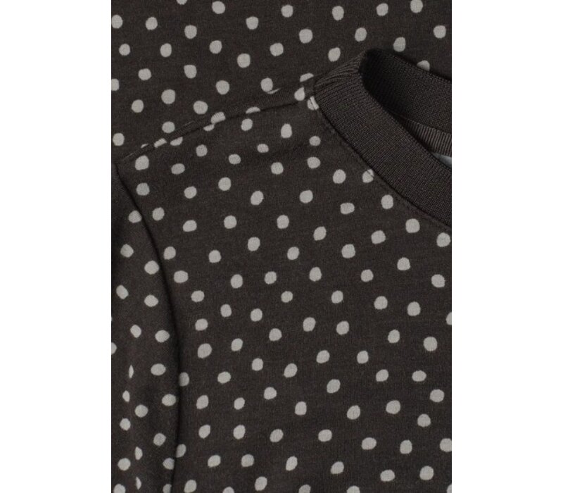 Street One Printed Shirt with Rib Collar Black Coffee