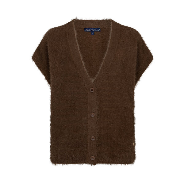 Red Button Sleeveless Fuzzy 