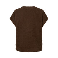 Red Button Sleeveless Fuzzy Praline