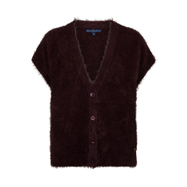 Red Button Sleeveless Fuzzy 