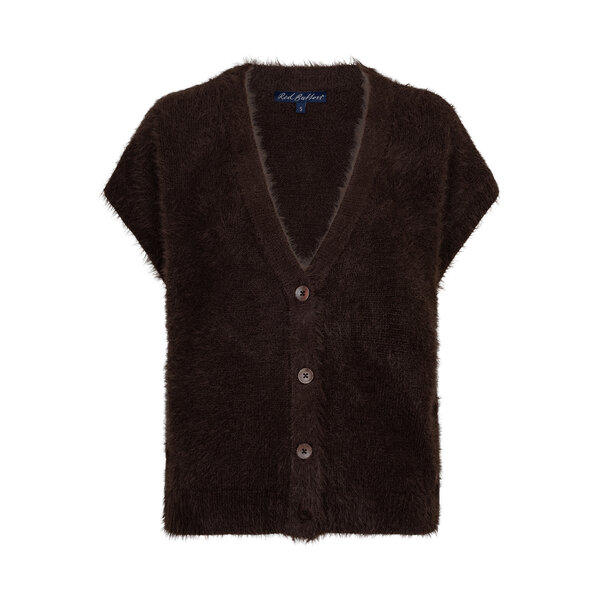 Red Button Sleeveless Fuzzy 