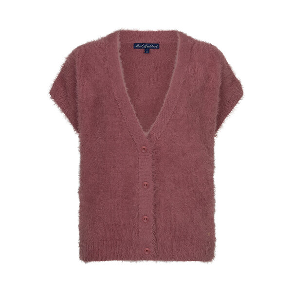 Red Button Sleeveless Fuzzy 