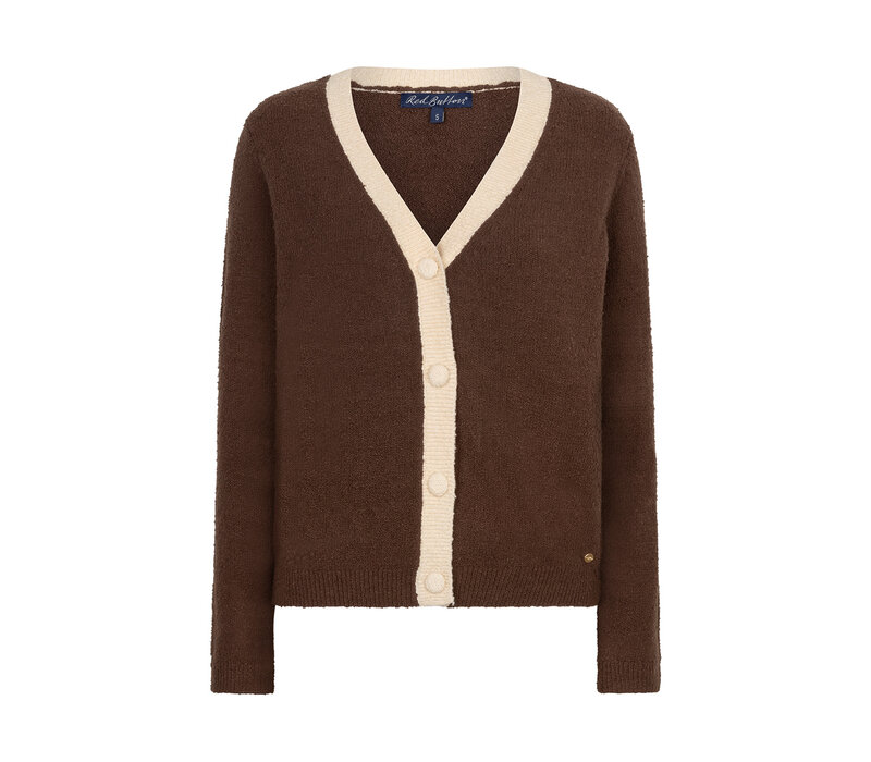 Red Button Cardigan Popcorn Coffee