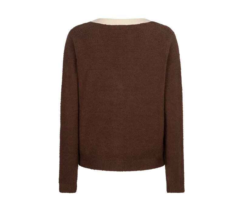 Red Button Cardigan Popcorn Coffee