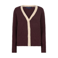 Red Button Cardigan Popcorn Burgundy