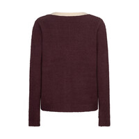 Red Button Cardigan Popcorn Burgundy
