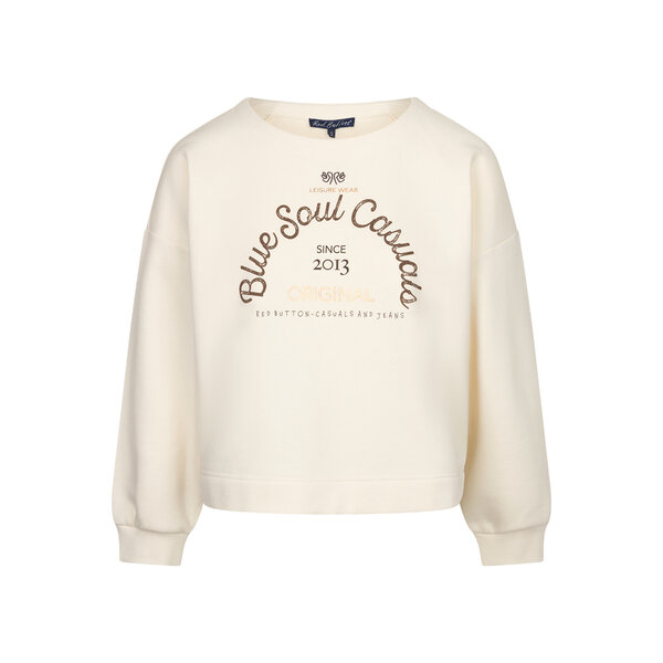 Red Button Terry Sweater Chestprint 