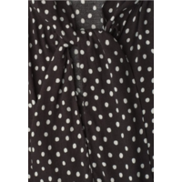 Street One Printed Blouse with Tie Detail Black Coffee