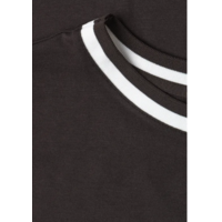 Street One Shirt with Stripe Collar Black Coffee