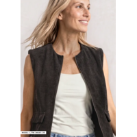 Street One Corduroy Look Vest Black Coffee