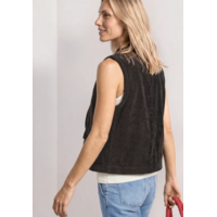 Street One Corduroy Look Vest Black Coffee