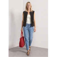 Street One Corduroy Look Vest Black Coffee