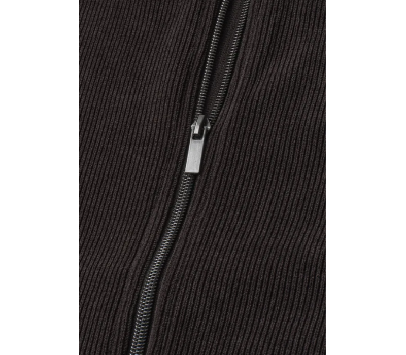 Street One Corduroy Look Vest Black Coffee