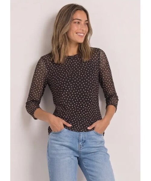 StreetOne Street One Printed Mesh Shirt with 3/4 Sleeve