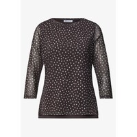 Street One Printed Mesh Shirt with 3/4 Sleeve Black Coffee
