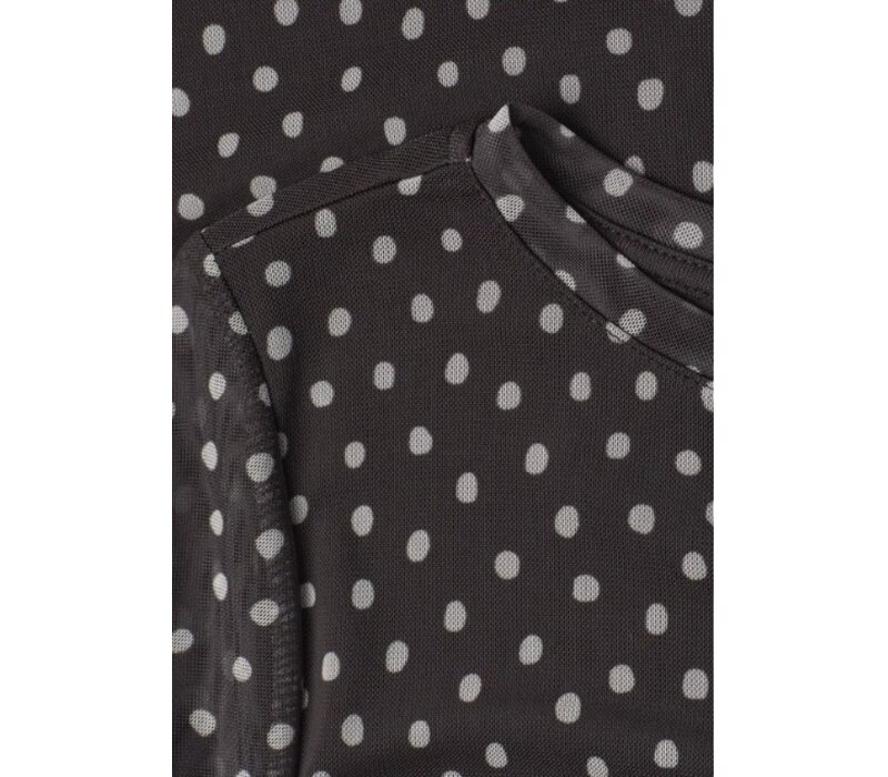 Street One Printed Mesh Shirt with 3/4 Sleeve Black Coffee
