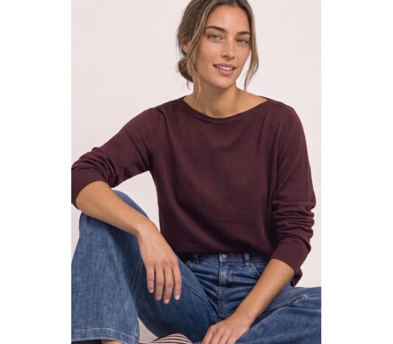 Street One Basic Boothals Sweater Rustic Rouge