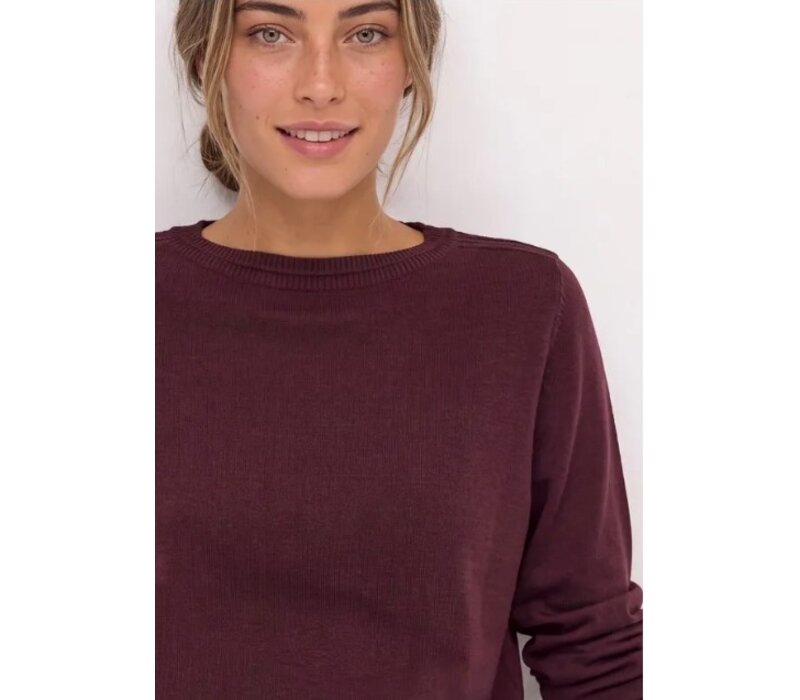 Street One Basic Boothals Sweater Rustic Rouge