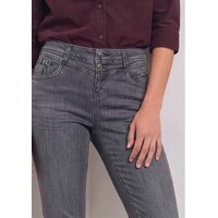 Street One Jane Deco Mid Waist Steel Grey Wash