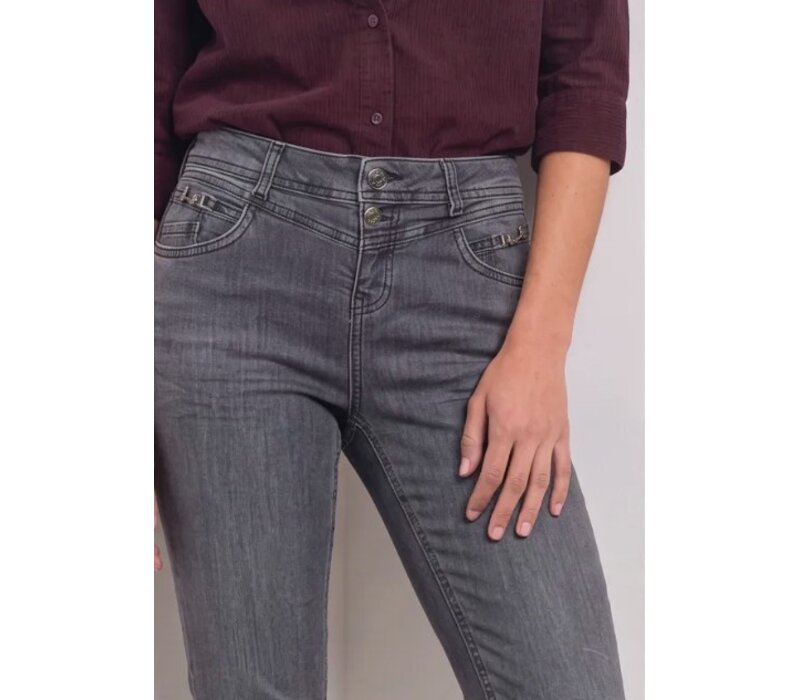 Street One Jane Deco Mid Waist Steel Grey Wash