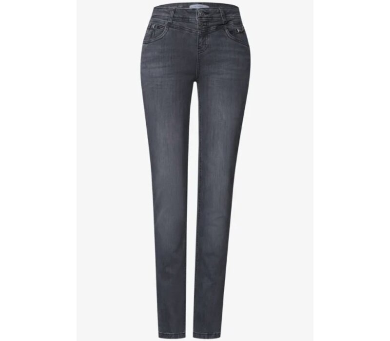 Street One Jane Deco Mid Waist Steel Grey Wash