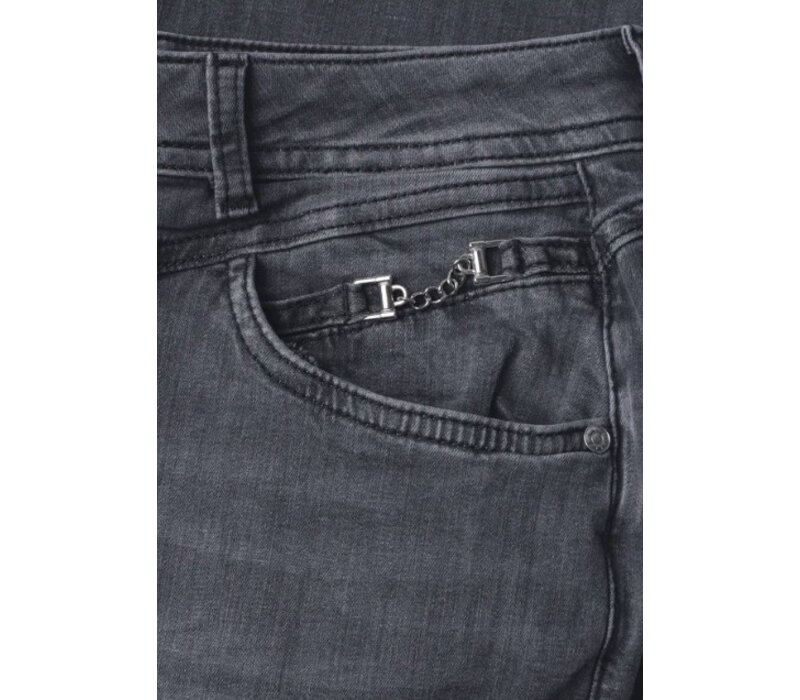Street One Jane Deco Mid Waist Steel Grey Wash