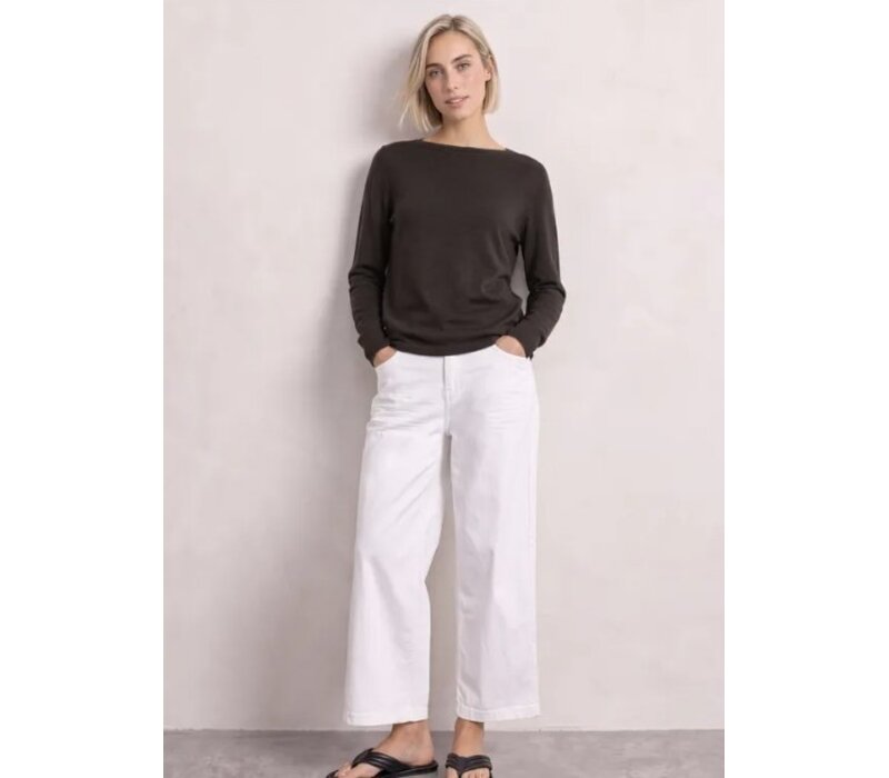 Street One Basic Boothals Sweater Black Coffee