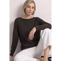 Street One Basic Boothals Sweater Black Coffee