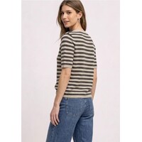 Street One Cosy Sweater With Stripe Clay Sand Melange