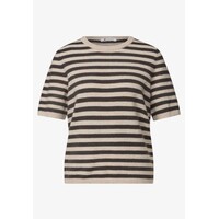 Street One Cosy Sweater With Stripe Clay Sand Melange