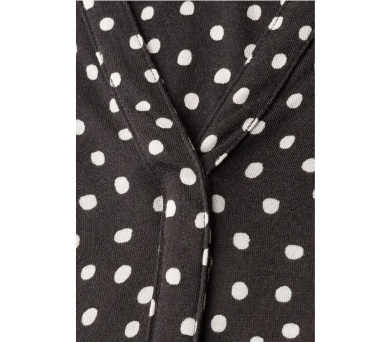 Street One Printed Shirt with Split Neck Black Coffee