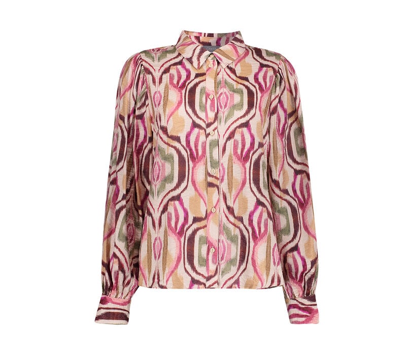 Geisha Blouse Sand Burgundy