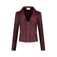 Helena Hart Zipper Biker Wine