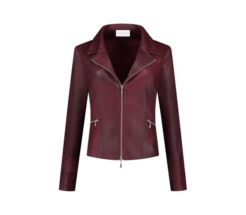 Helena Hart Zipper Biker Wine