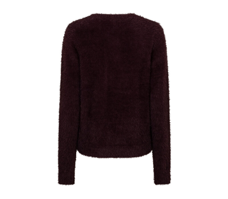 Red Button Sweet Fuzzy Burgundy