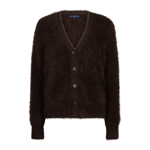 Red Button Cardigan Fuzzy 