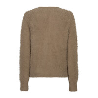 Red Button Cardigan Fuzzy Latte