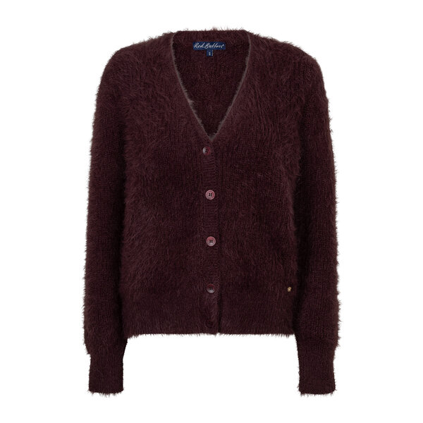 Red Button Cardigan Fuzzy 