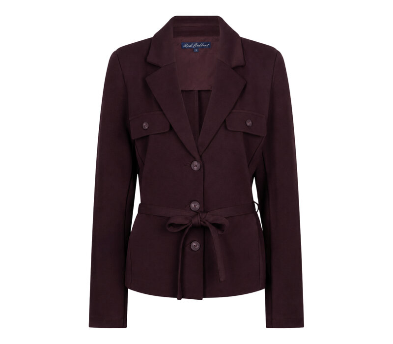 Red Button Blazer & Belt Punta Burgundy