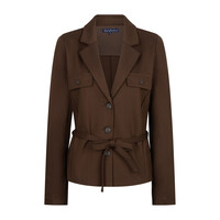 Red Button Blazer & Belt Punta Brown