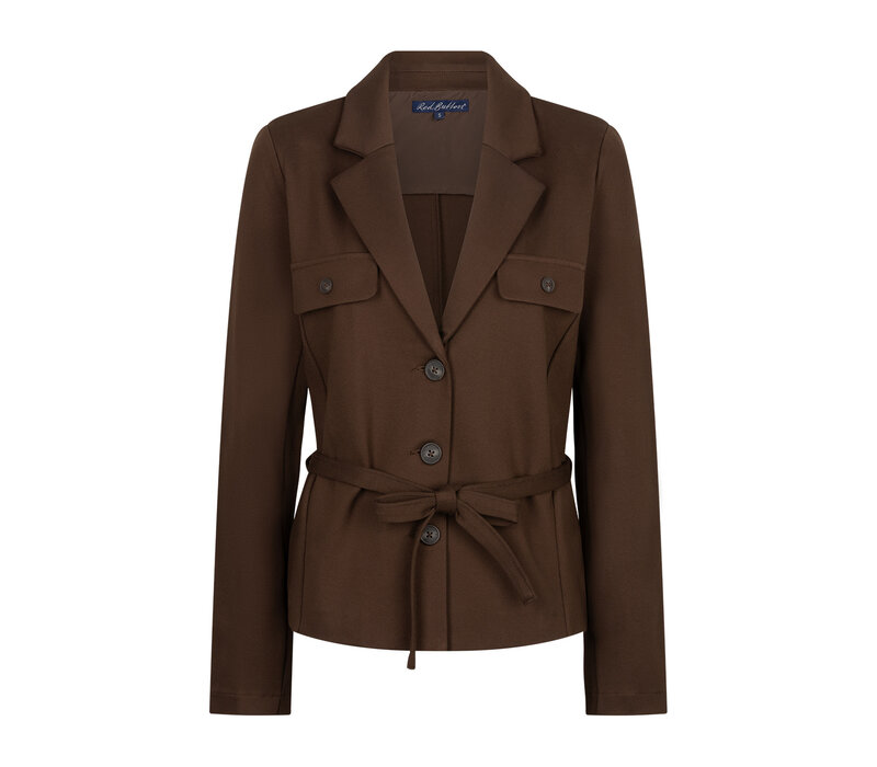 Red Button Blazer & Belt Punta Brown