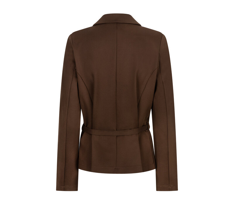 Red Button Blazer & Belt Punta Brown