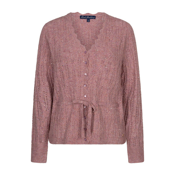 Red Button Cardigan Ajour Sparkle 