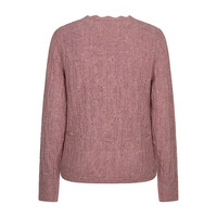Red Button Cardigan Ajour Sparkle Mauve