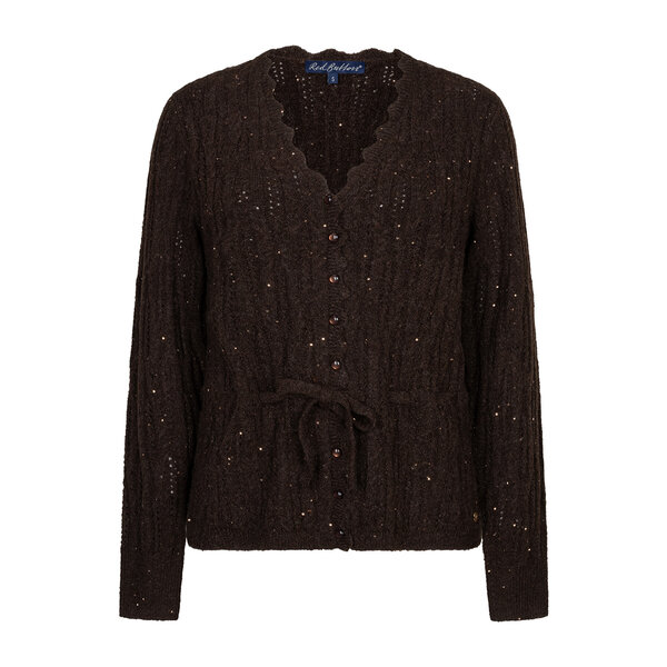 Red Button Cardigan Ajour Sparkle 