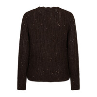 Red Button Cardigan Ajour Sparkle Espresso