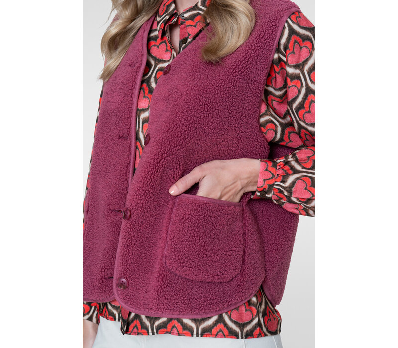 Geisha Gilet Teddy with Buttons Rosebud
